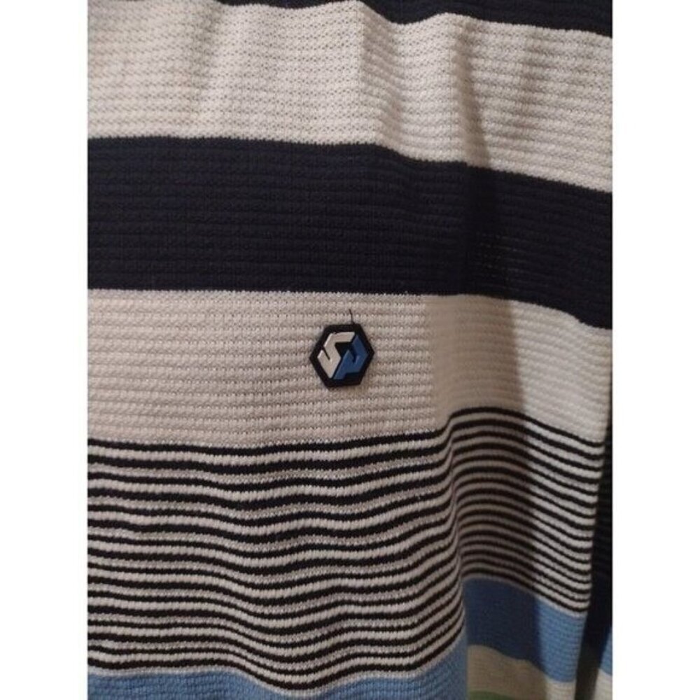 NWT New South Pole MultiColor Short Sleeve Polo Shirt 3XL Cotton Striped - Picture 4 of 11